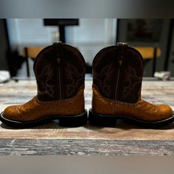 Women’s Sz., 7B, Ostrich, Leather Upper Justins - Picture 2 of 16